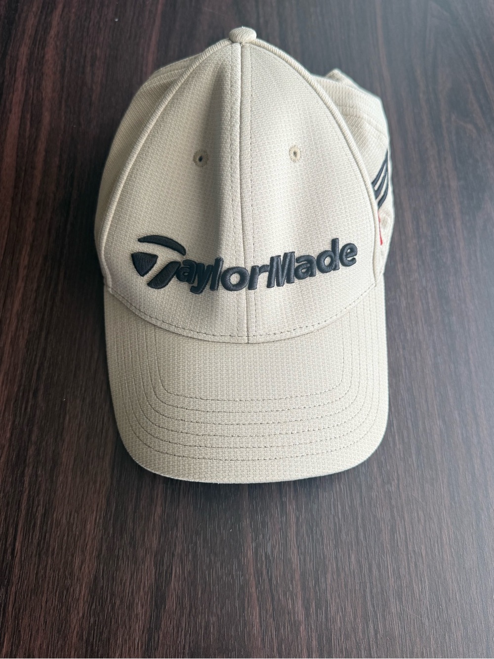 TaylorMade Beige and Black Logo Golf Hat